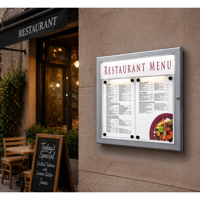 Gablota na menu zewnętrzna 2xA4 do restauracji i hoteli